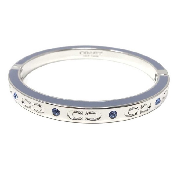 Coach Jewelry - Coach Kissing C Hinge Bracelet Enamel Fill Silver